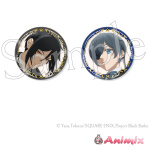 Kuroshitsuji / Black Butler -Boarding School Edition-: Foil Stamped Can Badge Set 1.Sebastian Michaelis & Ciel Phantomhive