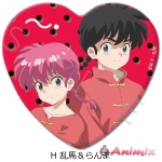 Tv Anime Ranma 1/2: Heart-Shaped Can Badge H (Ranma & Ranma)