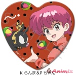 Tv Anime Ranma 1/2: Heart-Shaped Can Badge K (Ranma & P-Chan)