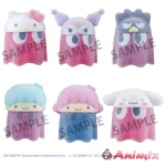 PacMan x Sanrio Characters Chibi Collect Figure Vol.2 Flocked Ver.: 1Box (6pcs)