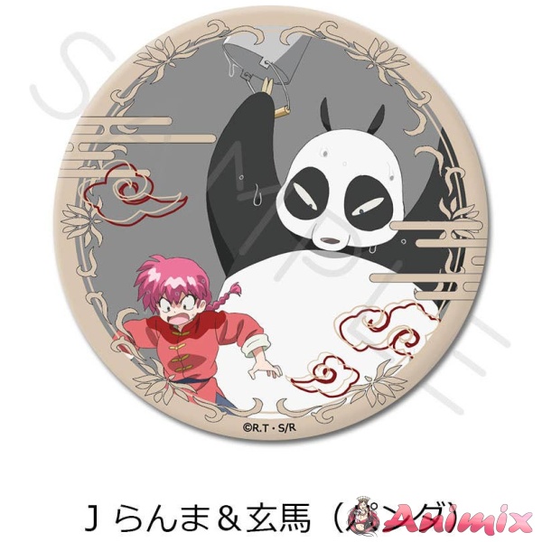 Tv Anime Ranma 1/2: 3Way Can Badge J (Ranma & Genma (Panda))