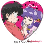 Tv Anime Ranma 1/2: Heart-Shaped Can Badge L (Ranma & Shampoo)