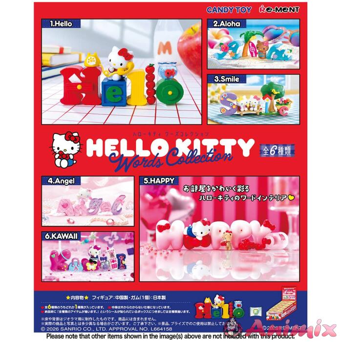 HELLO KITTY Words Collection 1Box 6pcs HELLO KITTY Words Collection 1Box 6pcs
