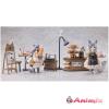 Tea Time Cats Scene: Meow Town Bakery Clerk & Customer Set