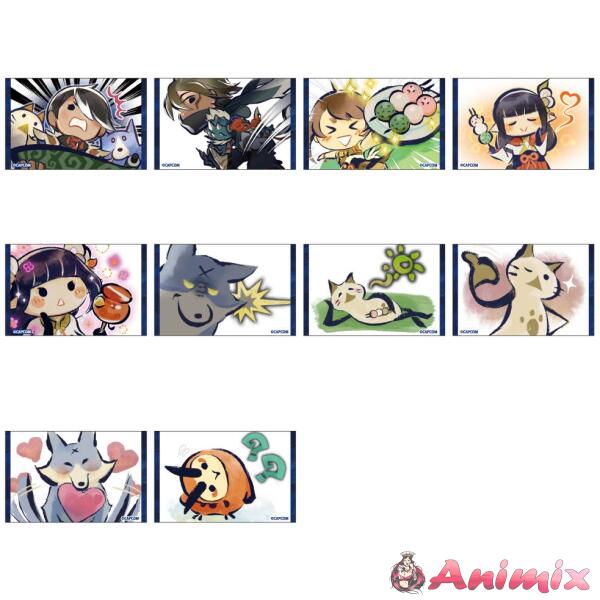 Monster Hunter Rise: Trading Stamp Square Badges 1 Box 10Pcs